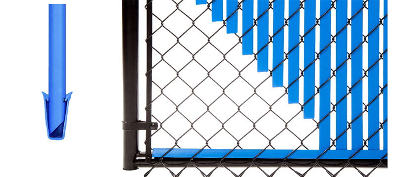 Chain Link Royal Blue Double Wall Tube™ Privacy Slat 8ft High Fence Bottom Lock 